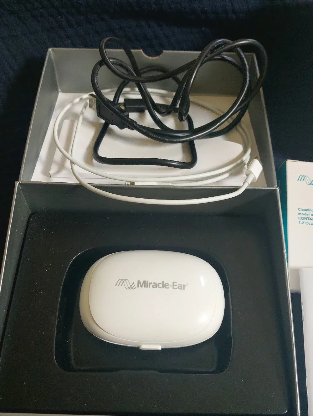 Miracle-Ear Black Rechargeable Hearing Aids with Charging Case